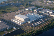Wörth am Rhein, Industriegebiet Oberwald im Bundesland Rheinland-Pfalz, Deutschland vom Flugzeug aus