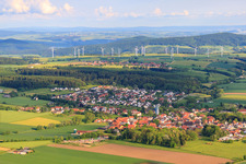 Ortsansicht aus Norden im Ortsteil Bühne in Borgentreich im Bundesland Nordrhein-Westfalen, Deutschland