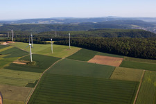 Luftaufnahme von Windpark Haarbrück-Wortberg in Beverungen im Bundesland Nordrhein-Westfalen, Deutschland