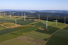 Schrägluftbild von Windpark Haarbrück-Wortberg in Beverungen im Bundesland Nordrhein-Westfalen, Deutschland