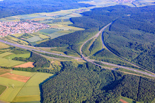 Autobahndreieck Würzburg West A43/A81 in Irtenberger Wald im Bundesland Bayern, Deutschland