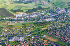 Luftbild von Industriegebiet an der B27 im Ortsteil Hainstadt in Buchen im Bundesland Baden-Württemberg, Deutschland