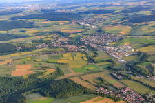 Ortsübersicht im Kraichgau aus Norden in Meckesheim im Bundesland Baden-Württemberg, Deutschland