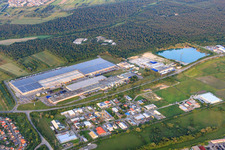Industriegebiet Bruchstücker und Goodyear in Philippsburg im Bundesland Baden-Württemberg, Deutschland