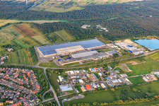 Luftbild von Industriegebiet Bruchstücker und Goodyear in Philippsburg im Bundesland Baden-Württemberg, Deutschland