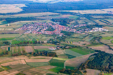 Luftbild von Liedolsheim von Nordwesten in Dettenheim im Bundesland Baden-Württemberg, Deutschland
