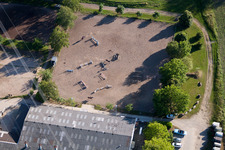 Luftbild von Turnierreitfeld, Reit und Fahrverein im Ortsteil Mörsch in Rheinstetten im Bundesland Baden-Württemberg, Deutschland