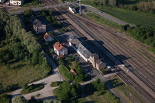 Luftbild von Lauterbourg, Bahnhof im Bundesland Bas-Rhin, Frankreich