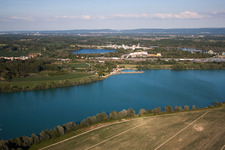 Lauterbourg, Baggersee im Bundesland Bas-Rhin, Frankreich aus der Luft
