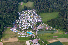 Wohnwagen und Zelte- Campingplatz - und Zeltplatz Camping Erbenwald im Ortsteil Bad Teinach in Neubulach im Ortsteil Liebelsberg im Bundesland Baden-Württemberg, Deutschland