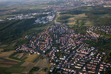 Ohmenhausen von Südwesten in Reutlingen im Bundesland Baden-Württemberg, Deutschland