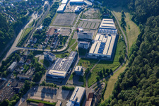 Luftbild von Industriegebiet Württemberger Straße mit centrotherm international AG in Blaubeuren im Bundesland Baden-Württemberg, Deutschland