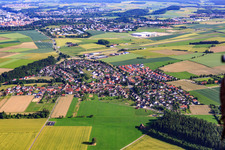 Ortsansicht aus Norden im Ortsteil Birkenhard in Warthausen im Bundesland Baden-Württemberg, Deutschland