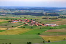 Dorfansicht aus Norden im Ortsteil Stetten in Ehingen im Bundesland Baden-Württemberg, Deutschland