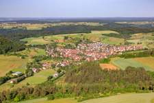 Dorfansicht aus Osten im Ortsteil Gültlingen in Wildberg im Bundesland Baden-Württemberg, Deutschland