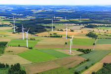 Windpark im Ortsteil Hartmannshain in Grebenhain im Bundesland Hessen, Deutschland
