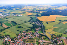 Ortsansicht aus Südosten im Ortsteil Maberzell in Fulda im Bundesland Hessen, Deutschland