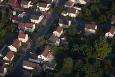 Drohnenaufname von Ortsteil Dannstadt in Dannstadt-Schauernheim im Bundesland Rheinland-Pfalz, Deutschland