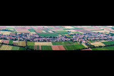 Panorama - Perspektive Ortsansicht der Straßen und Häuser der Wohngebiete in Rödersheim-Gronau im Bundesland Rheinland-Pfalz, Deutschland