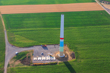Windparkbaustellen in Offenbach an der Queich im Bundesland Rheinland-Pfalz, Deutschland von oben