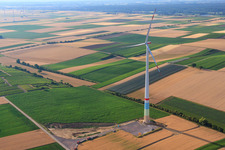 Windparkbaustellen in Offenbach an der Queich im Bundesland Rheinland-Pfalz, Deutschland aus der Luft