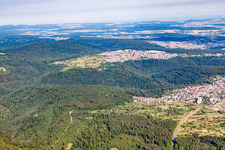 Schrägluftbild von Ortsteil Büchenbronn in Pforzheim im Bundesland Baden-Württemberg, Deutschland