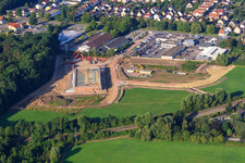 Baustelle EDEKA Neubau in der Lauterburger Straße in Kandel im Bundesland Rheinland-Pfalz, Deutschland aus der Luft betrachtet