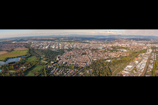 BASF Panorama von Westen in Friesenheim im Bundesland Rheinland-Pfalz, Deutschland