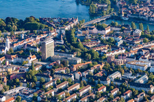Ortsteil Petershausen in Konstanz im Bundesland Baden-Württemberg, Deutschland von oben