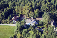 Luftbild von Ortsteil Bienwaldmühle in Scheibenhardt im Bundesland Rheinland-Pfalz, Deutschland