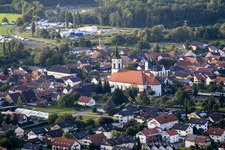 Luftbild von Kirche im Ortsteil Urloffen in Appenweier im Bundesland Baden-Württemberg, Deutschland