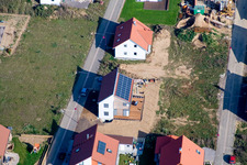 Luftaufnahme von Buchenweg, Neubaugebiet in den Brotäckern in Steinweiler im Bundesland Rheinland-Pfalz, Deutschland