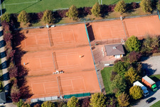 Luftaufnahme von Tennisclub im Ortsteil Hohenwettersbach in Karlsruhe im Bundesland Baden-Württemberg, Deutschland