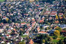Ortsteil Grünwettersbach in Karlsruhe im Bundesland Baden-Württemberg, Deutschland von oben gesehen