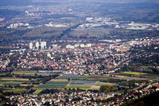 Wolfartsweier, Durlach von Süden in Karlsruhe im Bundesland Baden-Württemberg, Deutschland
