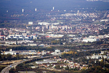 Luftbild von Ortsteil Oststadt in Karlsruhe im Bundesland Baden-Württemberg, Deutschland
