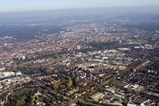 Schrägluftbild von Karlsruhe Grünwinkel im Bundesland Baden-Württemberg, Deutschland