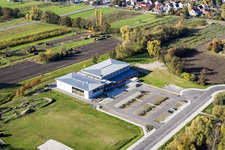 Bienwaldhalle Kandel im Bundesland Rheinland-Pfalz, Deutschland von oben gesehen