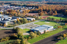 Bienwaldhalle Kandel im Bundesland Rheinland-Pfalz, Deutschland von oben