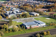 Bienwaldhalle Kandel im Bundesland Rheinland-Pfalz, Deutschland aus der Luft