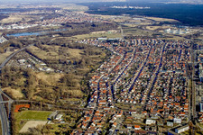 Ortsteil von Südwesten im Ortsteil Neureut in Karlsruhe im Bundesland Baden-Württemberg, Deutschland