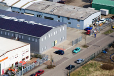 Luftbild von Buschurweg im Ortsteil Minderslachen in Kandel im Bundesland Rheinland-Pfalz, Deutschland