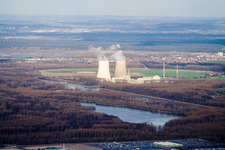 Philippsburg im Bundesland Baden-Württemberg, Deutschland aus der Luft betrachtet