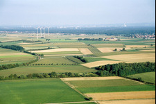 Windräder des Minfeldder Windparks im Bundesland Rheinland-Pfalz, Deutschland