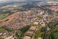 Schrägluftbild von Sondernheimer Straße in Germersheim im Bundesland Rheinland-Pfalz, Deutschland