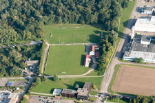 Drusenheim im Bundesland Bas-Rhin, Frankreich aus der Vogelperspektive