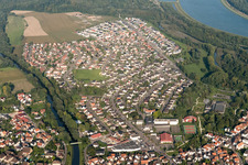 Drusenheim im Bundesland Bas-Rhin, Frankreich aus der Luft betrachtet