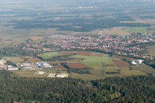 Ortsteil Freistett in Rheinau im Bundesland Baden-Württemberg, Deutschland aus der Luft