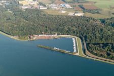 Diersheim, Yachthafen im Ortsteil Freistett in Rheinau im Bundesland Baden-Württemberg, Deutschland