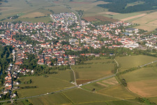 Ortsteil Freistett in Rheinau im Bundesland Baden-Württemberg, Deutschland aus der Vogelperspektive